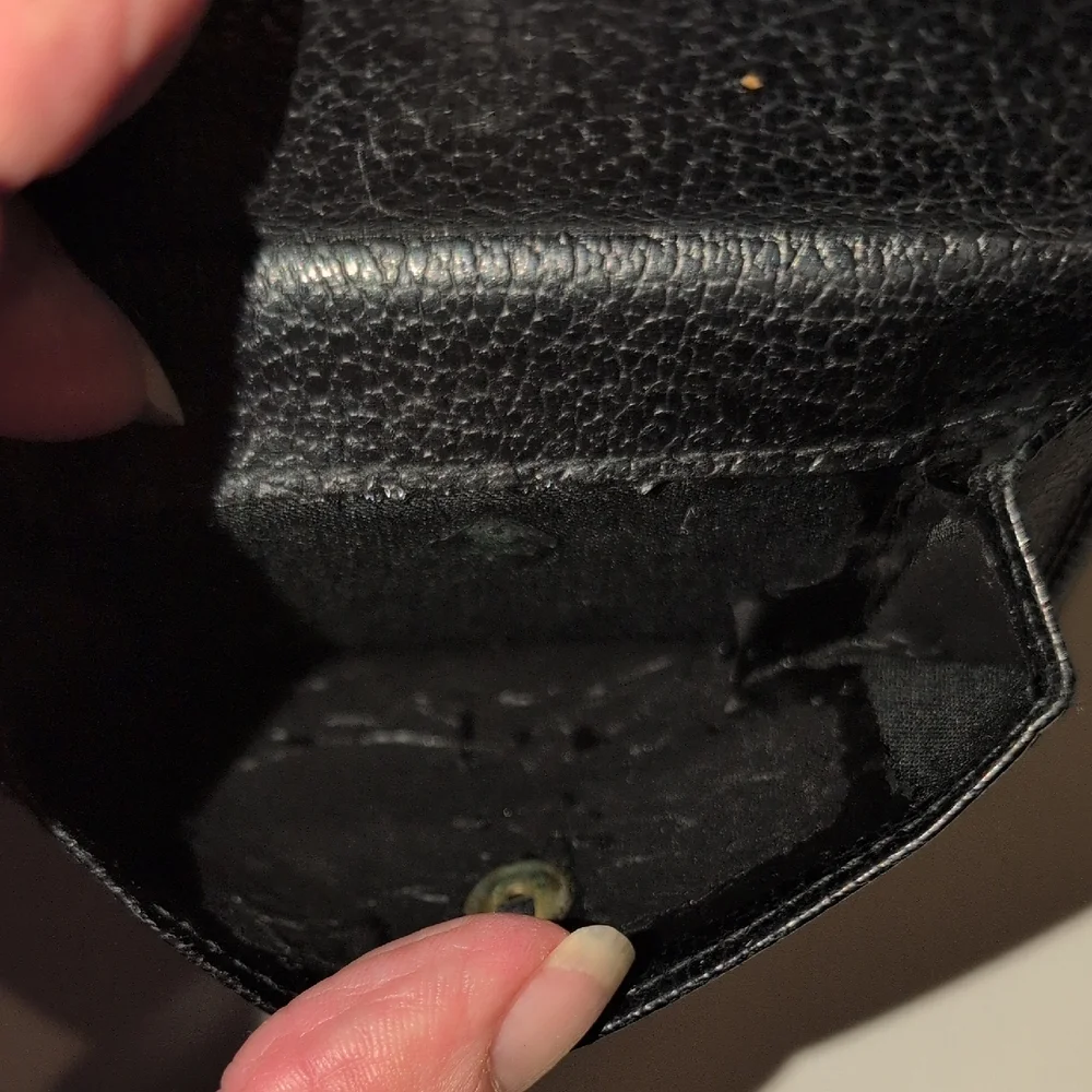 Salvatore Ferragamo Black Italain Leather Bifold Wallet With Coin Pouch
